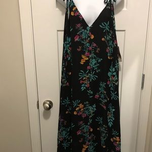 Eva Mendes Maxi Floral Black Dress